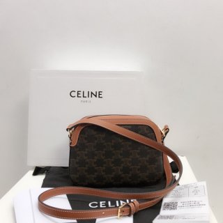 CELINE SMALL CAMERA BAG IN TRIOMPHE CANVAS FHN-2020-121689