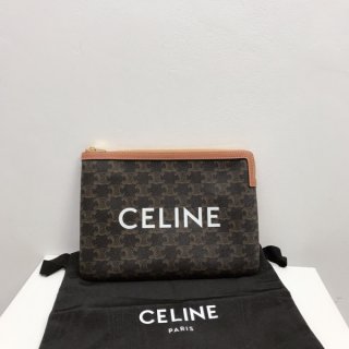 Replica CELINE SMALL POUCH IN TRIOMPHE CANVAS AND LAMBSKIN FHN-2020-121692