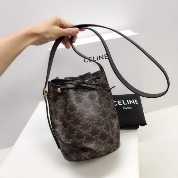 Replica Wholesale CELINE SMALL DRAWSTRING BAG IN TRIOMPHE CANVAS FHN-2020-121691