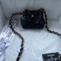 chanel handbags replica 1210 black color Butterfly knot cute clip bag