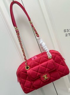 chanel handbags replica New 2024 denim bowling red bag 3179