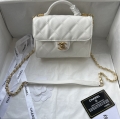 chanel handbags 361 cow leather white color