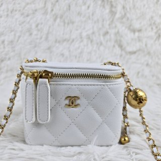 chanel handbags 1918 cow leather white color