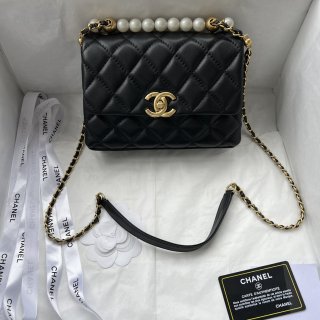 CHANEL24A New Cow Leather Bag 359 black color