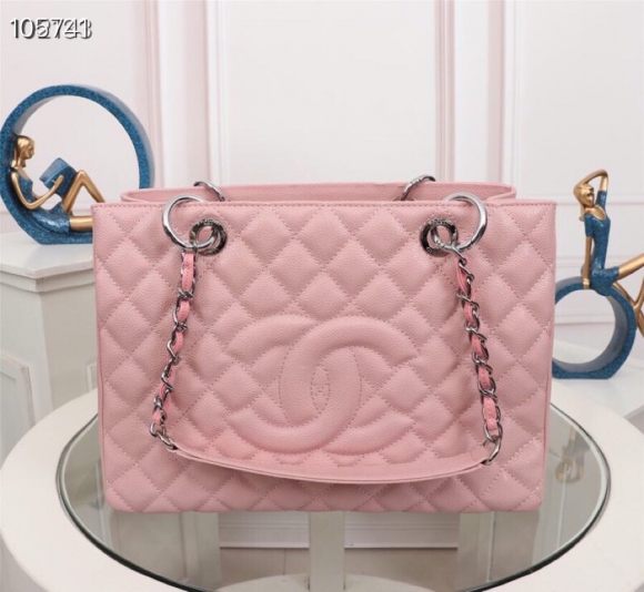 chanel handbags replica cow leather tote handbag pink color