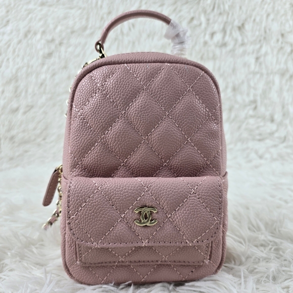 Chanel 24c mini lychee patterned small shoulders 1003 pink color