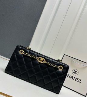 Chanel Calfskin Vintage Gilt Bag 3168 black color