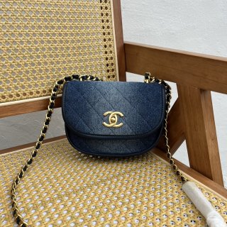 chanel 24C denim saddle bag 1167