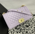 chanel cowhide leather flat shoulder bag 67086 violet