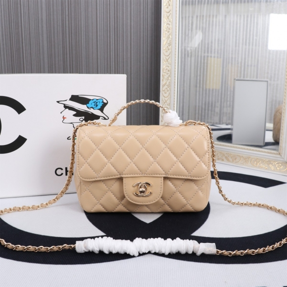 Chanel 23A diamond handle cf mini 8838 light brown