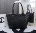 CHANEL 24A Early Spring Medium Vintage Campen Vegetable Basket Tote Bag 8858 Black