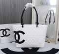 CHANEL 24A Early Spring Medium Vintage Campen Vegetable Basket Tote Bag 8858 White&Black