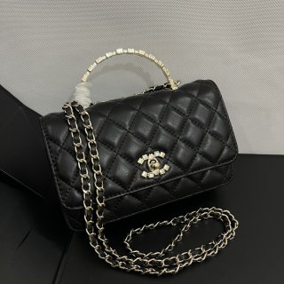 Chanel 24P new rhinestone handheld woc 512 Black Single-layer&three-color