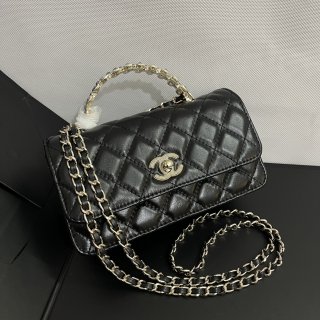 Chanel 24p pearl handle woc 511 Black two-ply&three-color