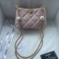 CHANEL 24S Pearl Adjustable Clasp Hobo Bag 352 Pink