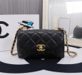 chanel 2024 new thick chain messenger bag 2401 Black