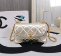 chanel 2024 new thick chain messenger bag 2401 pale gold