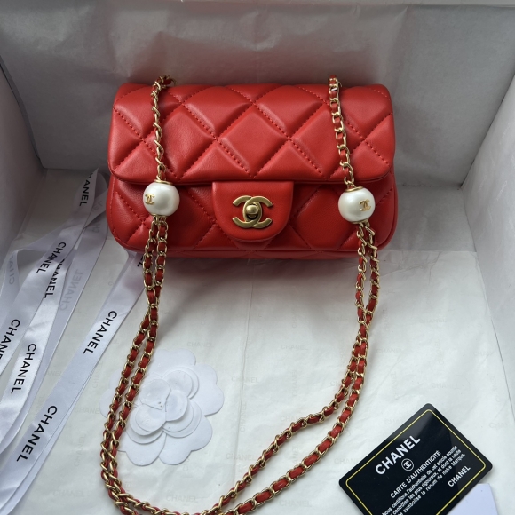 Chanel 24S pearl adjustable buckle 339 large red