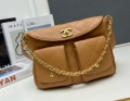 CHANEL 24p Hobo Messenger Bag 3304 yellow-brown