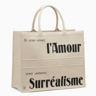 Previous Previous Dior Book Tote Bag In White Surrealism Printed Calfskin