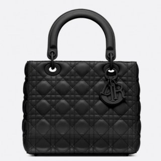 Dior Medium Lady Dior Ultra-Matte So Black Bag