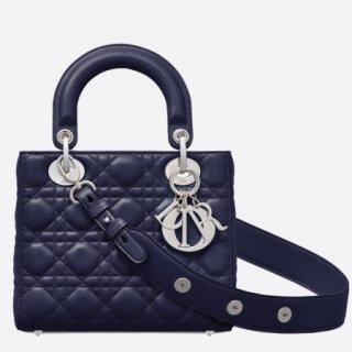 Dior My Lady Dior Bag In Sapphire Lambskin