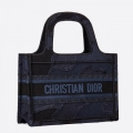 Dior Mini Book Tote Bag In Blue Camouflage Canvas