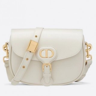 Dior Medium Bobby Bag In White Calfskin