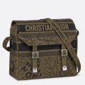 Dior Diorcamp Messenger Bag In Green Embroidered Canvas