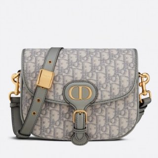 Dior Medium Bobby Bag In Grey Dior Oblique Canvas