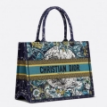 Dior Small Book Tote In Blue Dior Constellation Embroidery