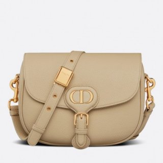 Dior Medium Bobby Bag In Beige Grained Calfskin