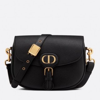 Dior Medium Bobby Bag In Black Grained Calfskin