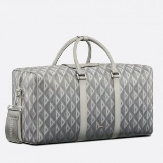 Dior Lingot 50 Duffle Bag In Gray CD Diamond Canvas