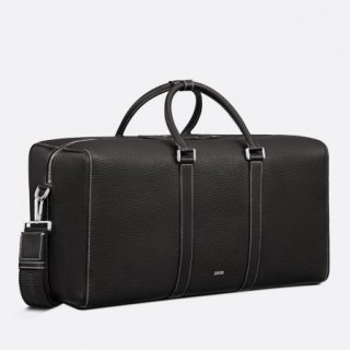 Dior Lingot 50 Duffle Bag In Black Grained Calfskin