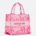 Dior Medium Book Tote Bag In Pink Transparent Toile de Jouy Canvas