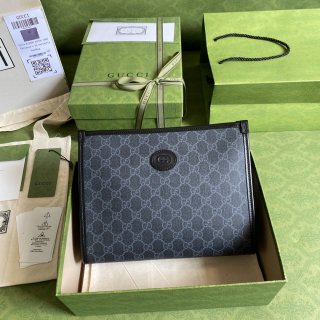 Gucci new clutch bag 672956 black/pvc