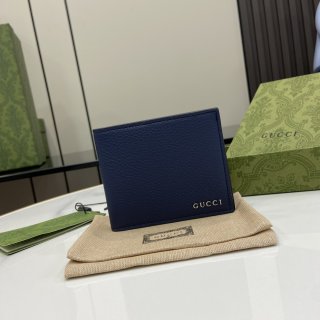 Gucci Logo Bifold Wallet 771148 Blue