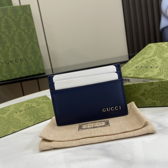 Gucci Logo Card Holder 771157 Blue