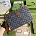 Gucci New Clutch Bag 672953 Blue/Denim Denim