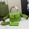 Gucci Bamboo 1947 Collection Mini Bamboo Tote Bag 786482 Green Patent Leather