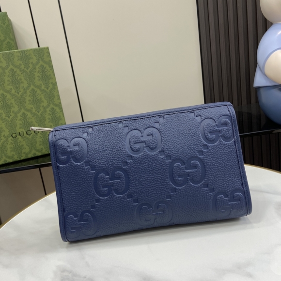 Super Double G Clutch 739490 Blue/Pressed G