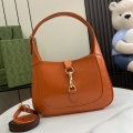 Gucci Jackie Collection Small Shoulder Bag 782849 Orange Crinkle Lacquer