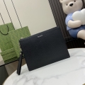 GG Full Leather Effect Clutch Bag 771319 Black