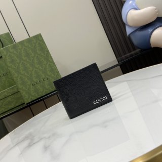 Embellished Gucci Logo Bifold Wallet 771148 Black