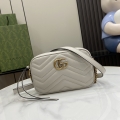 GG Marmont Collection Quilted Mini Handbag 448065 Light Gray