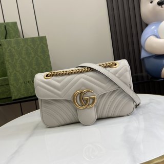 GG Marmont Collection Quilted Mini Handbag 443497 Light Gray