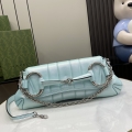 Gucci Horsebit Chain Collection Medium Shoulder Bag 764255 Illusion Blue