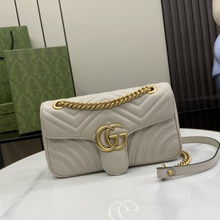 GG Marmont Collection Quilted Mini Handbag 443497 Light Gray