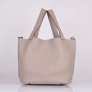 Hermes Picotin Lock Bag In Grey Leather